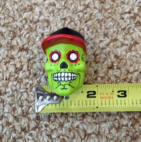 Pink Flower Day of the Dead Dia De Los Muertos Sugar White Skull Purple Pnk Eyes - Picture 5 of 5