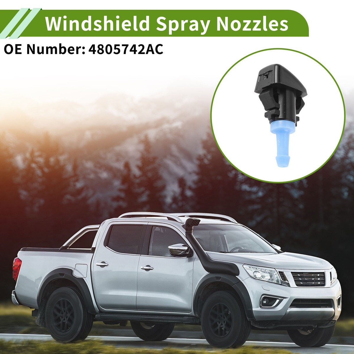 Windshield Washer Nozzle 4805742AC - Replacement For Jeep Dodge