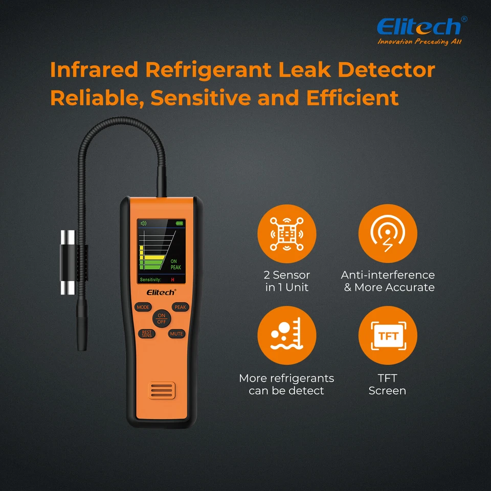 Elitech 2-in-1 Refrigerant Leak Detector Infrared&Heated Diode Sensor IR-200 - Image 2 of 4