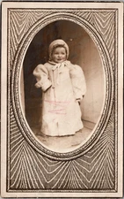 Postcard Real Photo RPPC Small Child with Winter Coat and Hat Unposted