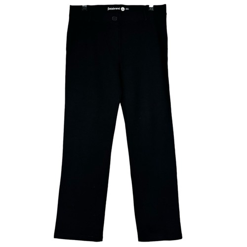 Betabrand schwarze klassische Pull-On gerades Bein Stretch Hose Damen L Petite