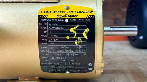 ABB - BALDOR - EL11304 - .5HP, 1725RPM, 1PH, 60HZ, 56, 3424LC, ODP, F1, N - Picture 2 of 5