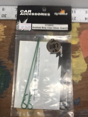 Dynamite 5533 Anodized Body Clips: {120mm X Green X 2pc} NewInPack USA Shipped