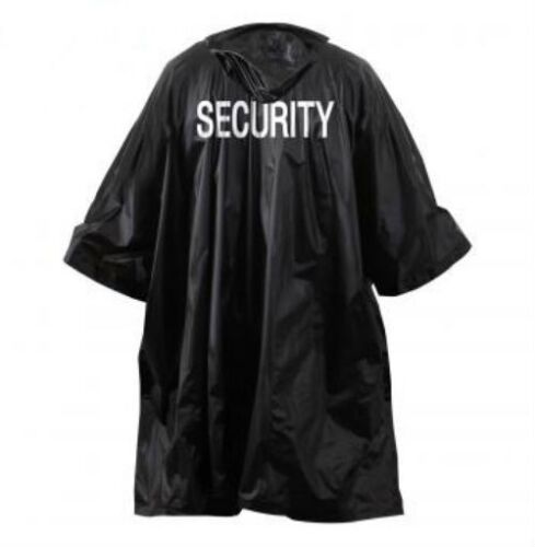 Security bouncer black raincoat poncho rain jacket security silk screen - Picture 3 of 3