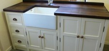 HANDMADE FREESTANDING SOLID PINE BELFAST SINK/APPLIANCE UNIT-HARDWOOD OPTION