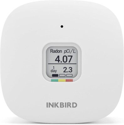 Inkbird Radon Detector Air Monitor Alpha Spectrometer Sensor pCi/L Bq/m³ Switch