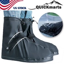 Waterproof Shoe Covers Reusable Boot Overshoes with Zipper Rain Snow Protection