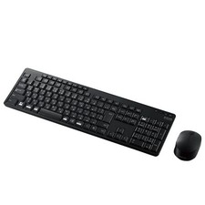 ELECOM Wireless Full Keyboard Quiet Design Mouse Set Antibacterial Black TK-FDM1