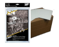  100 Ultra Pro Resealable Magazine Bags Plus 100 Acid Free Backing Boards