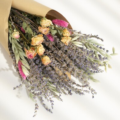 Trockenblume getrockneter Lavendel getrocknete Rosenstrauß für Wohnkultur Geschenk für sie