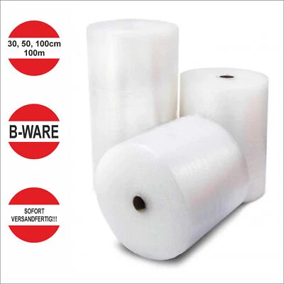B-Ware - Luftpolsterfolie 100m Blasenfolie Noppenfolie Verpackungsfolie Folie - Bild 1 von 4
