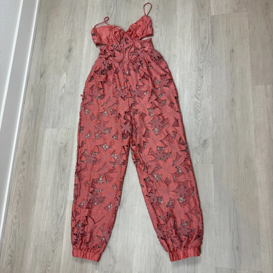 Mono Free People Meet Me In Bali Crochet Encaje Floral Talla XS Naranja Foto 2 de 4