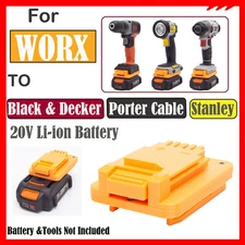 For WORX 20V Battery Adapter To Black & Decker/ Porter Cable/ Stanley 20V Tools