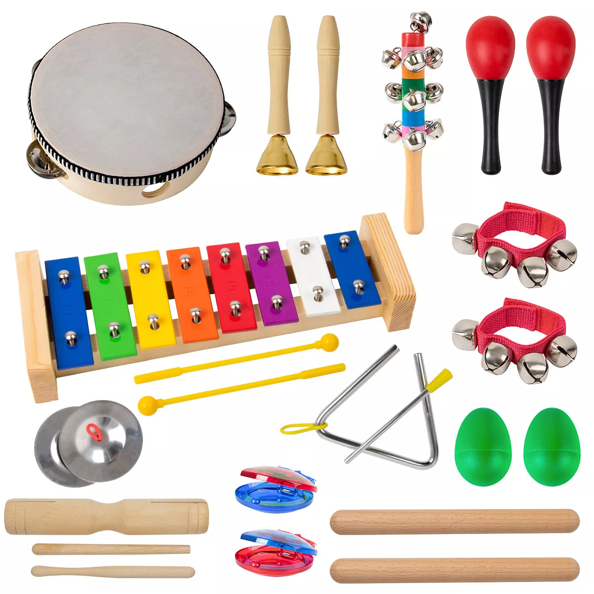 12 Types 18 Pcs Musical Instrument Set Toddler Band Toy for Kids Gifts with  Bag