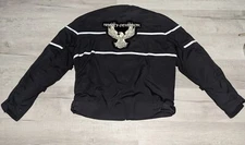 First Racing Motorcycle Riding Jacket w/ Harley Davidson Patches Padded Coat L