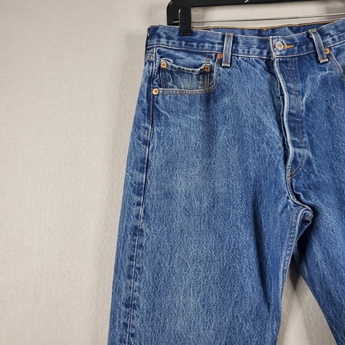 Jeans Levis Uomo 35x36 Blu 501 Bottone Dritto Fly Y2K Denim - Foto 7 di 11