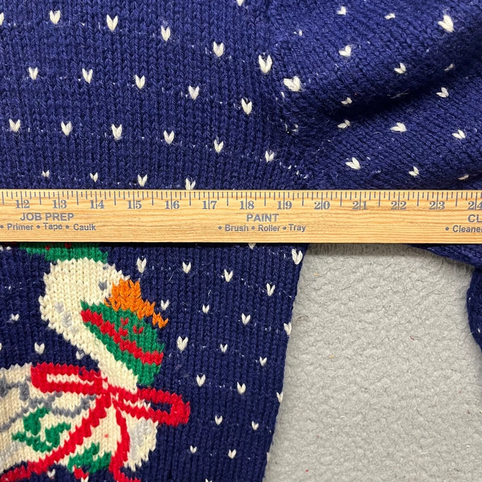 Suéter De Colección Feo Navidad Para Mujer M Azul Fiesta Corona Grannycore Retro Foto 4 de 4