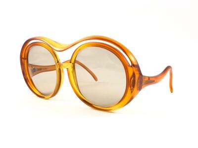 VINTAGE MISS DIOR TWO TONE AMBER MASK LIGHT BROWN LENSES