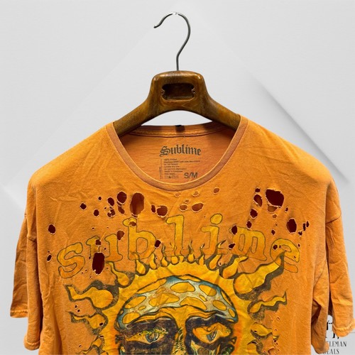 Sublime Long Beach Sun Orange Destroyed Oversized Tee Shirt S / M Fits Like L - Picture 6 of 6