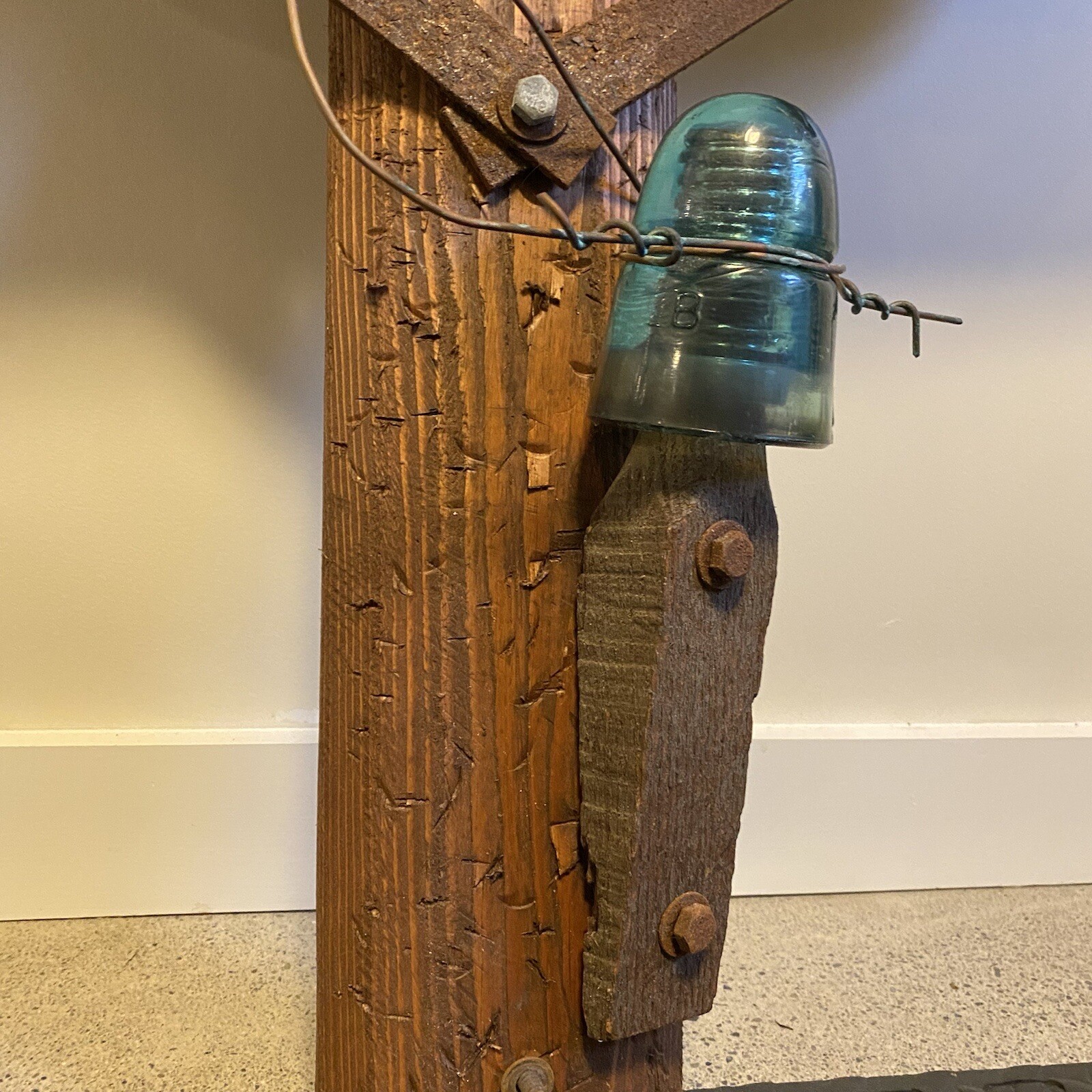 VTG MILKY BLUE AQUA SMOKEY Grand Canyon Style GLASS INSULATOR SCULPTURE SET 28” eBay