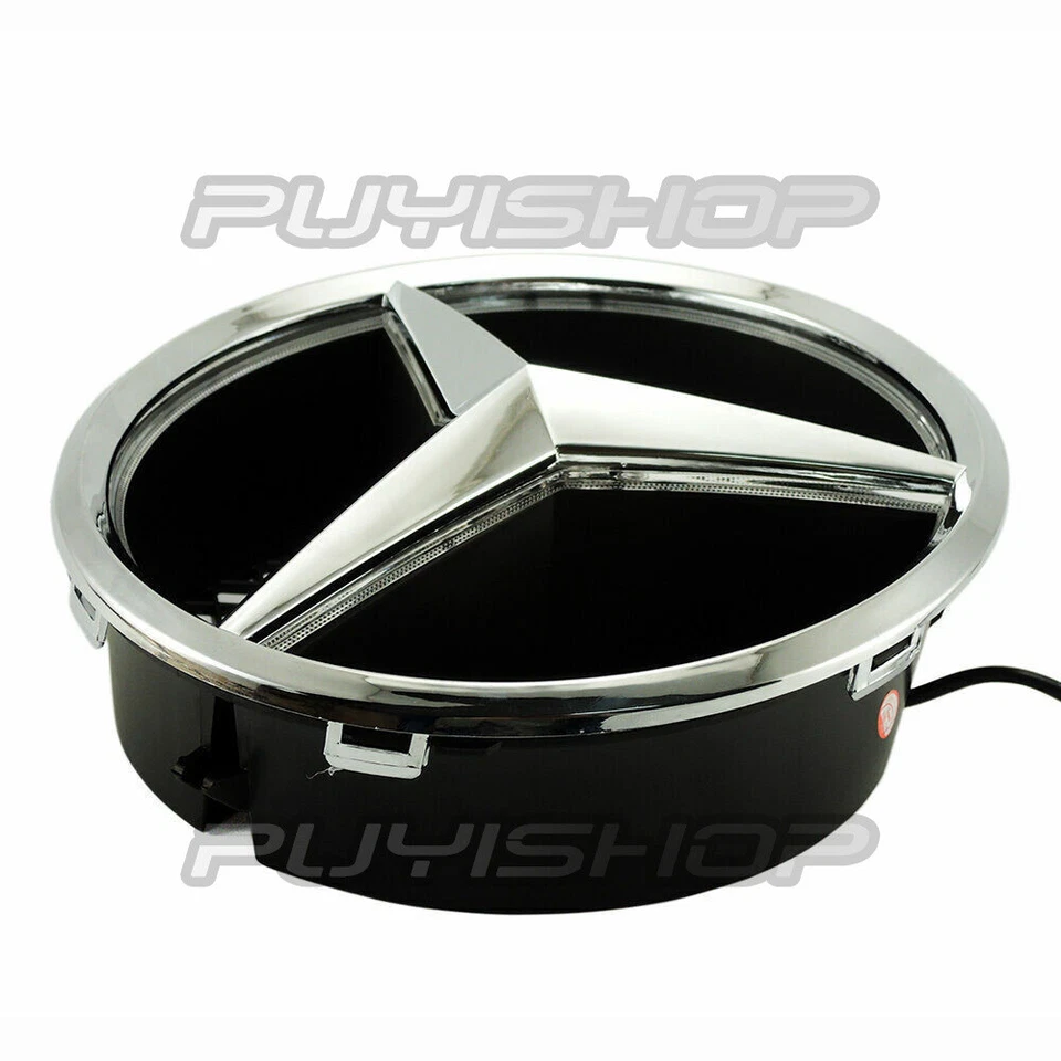 Luz emblema estrella parrilla delantera LED iluminada para coche para Mercedes Benz Clase C GLK Foto 3 de 4