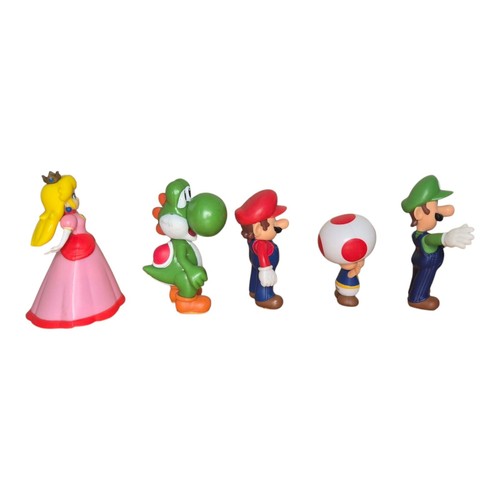JAKKS Pacific Super Mario 5 Toy Figures - Mario,Luigi,Yoshi,Toad,Peach - 2.5’’ - Picture 2 of 10