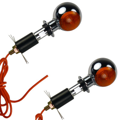 Bullseye Lenkerendenblinker Kleine runde Motorrad chrom E  geprüft vorne hinten