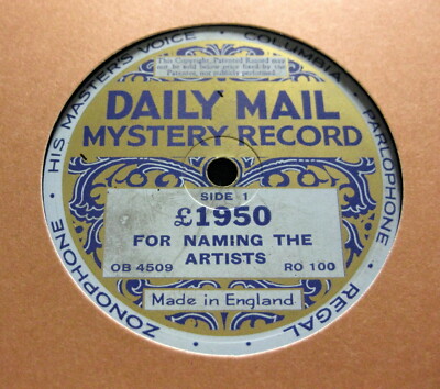 DAILY MAIL MYSTERY RECORD £ 1950 For Naming The Artists 