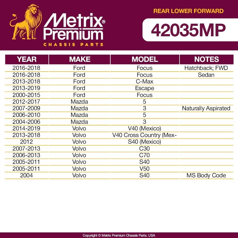 Buje de brazo de arrastre inferior trasero para Ford Focus Mazda 3 Volvo S40 C30 V50 C70 2 piezas Foto 2 de 4
