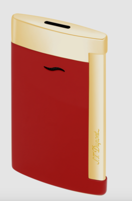S.T. Dupont Slim 7 Lighter, Red With Gold Accents, 27774 (027774