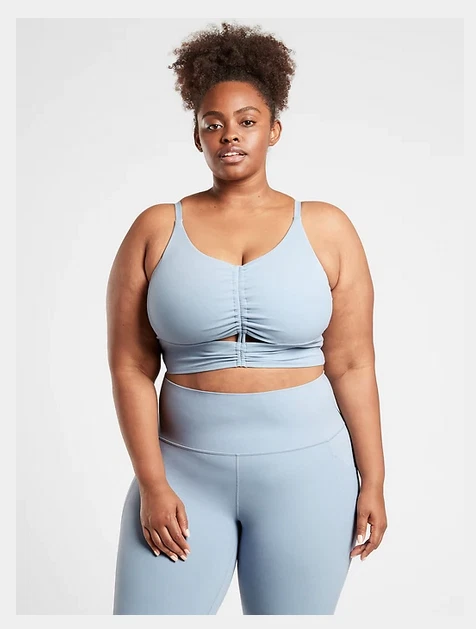 Athleta Cinch Longline Bra D DD 2X Cottage Blue NEW Yoga Barre