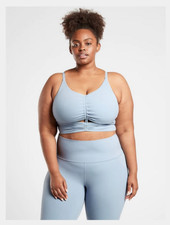 Athleta Cinch Longline Bra D- DD 2X Cottage Blue NEW Yoga Barre NWT Powervita