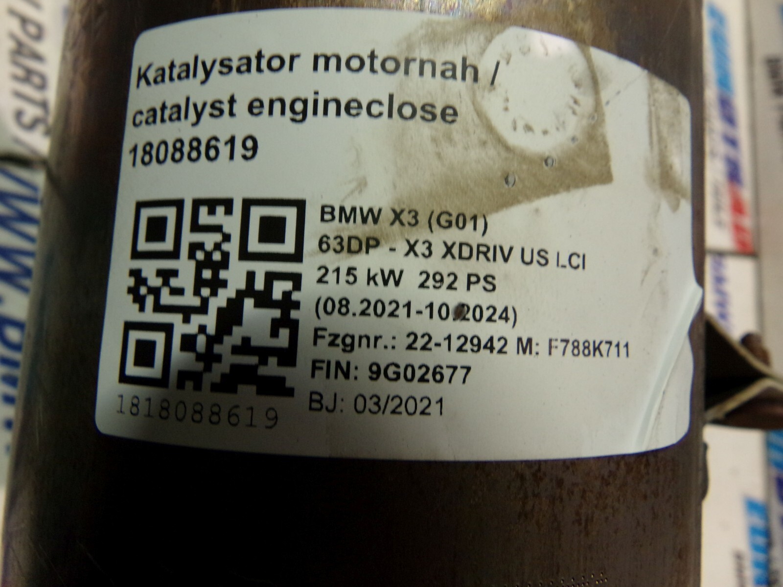 BMW G01 G02 Katalysator motornah 8689401 8661424 3106km | eBay