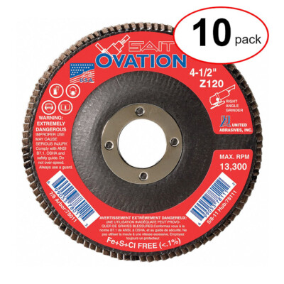 Sait 78006 - 4-1/2'' X 7/8'' Ovation Flap Disc 40G -  (10Pack)