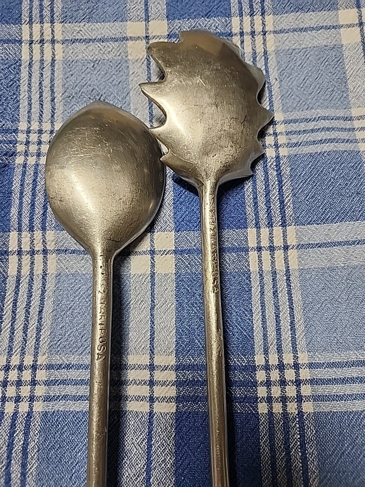 Mariposa Utensilios para Servir Cuchara Tenedor Ensalada Hojas Hoja Otoño Otoño 1992 De Colección Foto 4 de 4