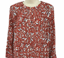 Floral Womens Popver Dress Size M Border Print Mixed Print Red Orange Loft