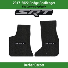 Lloyd Berber Front Carpet Mats for '17-22 Dodge Challenger w/Silver on Black SRT