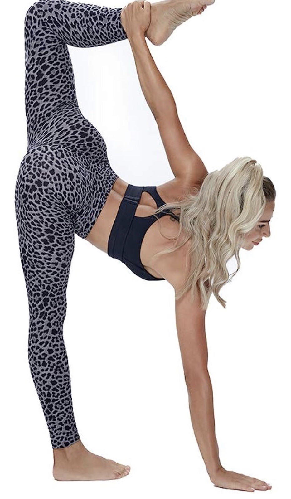 Leggings size large women buttery soft new leopard print micro fiber high rise-image