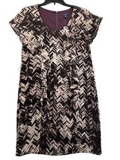 Gap Womens Dress Sz 10 Brown Lined Pleated Stretch NEW MSRP $70 Boho Artsy Comfy