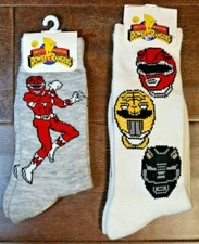 2 Pairs Mighty Morphin Power Rangers Socks Saban 1995 Size 6 - 8 1/2