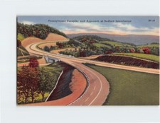 Postcard Pennsylvania Turnpike & Approach of Bedford Interchange Pennsylvania