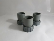 3 x 36mm Hepworth Grey Coupling Thread Female Solvent Weld DN36 Drain Waste ABS