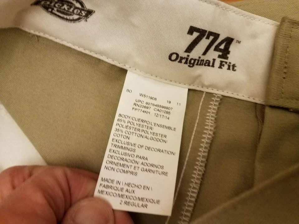 DICKIES TAN 774 ORIGINAL FIT UNIFORM PANTS 2 - Image 4 of 4