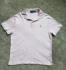 Polo Ralph Lauren Custom Slim Fit Pink Pony Polo Shirt Men s Size Large