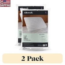 Cool Lux King Bed Pillow 2pk Cooling Fiber Fill Gusseted Design Machine Washable