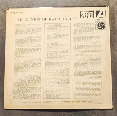 Ray Charles The Genius of Ray Charles Vinyl LP Atlantic SD-1312 12'' 33 RPM