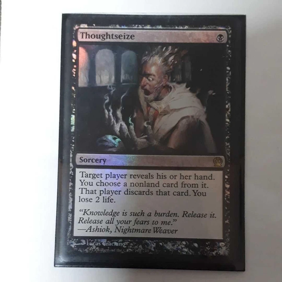 MTG Foil Rare Land Thoughtseize 4 Pieces Includes Temple of Abundance - Image 2 of 4