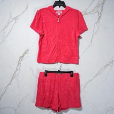 Juicy Couture Hot Pink Women's Med 8-10 2pc Terry Cloth Short Set Y2K ...
