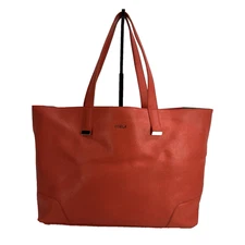 Furla Stacy Orange Saffiano Leather Tote Shoulder Bag Purse