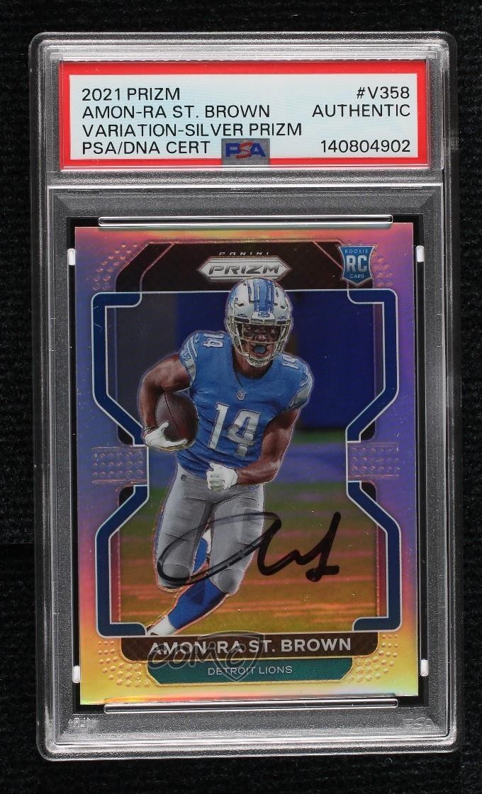 2021 Panini Prizm Variation Silver Amon-Ra St Brown #V-358 Rookie RC 10nl